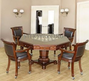 Покерный стол с креслами для кабинета