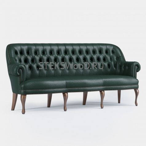 Трёхместный диван для кабинета из натуральной кожи "Аримби" - фото 7