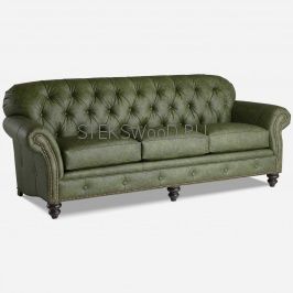Классический диван из натуральной кожи "ЧЕСТЕРТОН" для кабинета