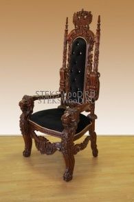 Кресло трон "ДВУГЛАВЫЙ ОРЕЛ" бархат для кабинета