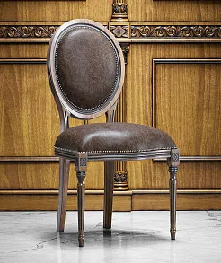 Стул из массива "МЕДАЛЬОН", натуральная кожа.