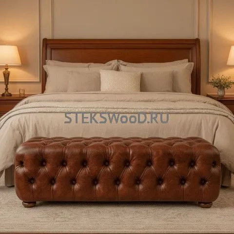 Банкет из натуральной кожи "Честер", 140 см