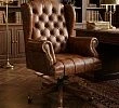Офисное кресло для руководителя, натуральная кожа "ШЕРВУД АНТИК БОРДО" - фото 4