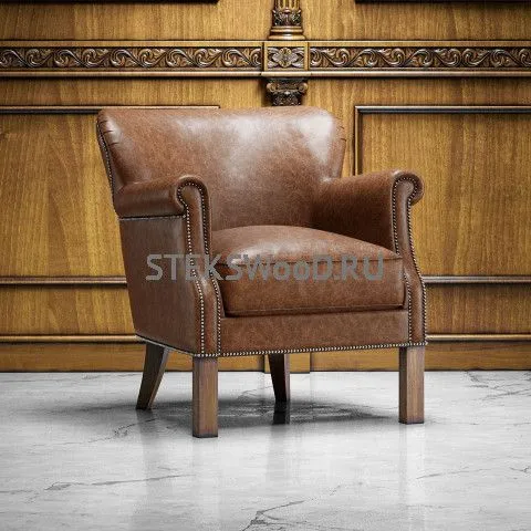 Небольшое кресло для отдыха "СМОЛ КАНЕЛЛА", натуральная кожа