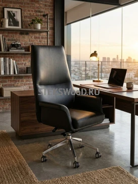 Современное кресло руководителя "Аксис" - натуральная кожа