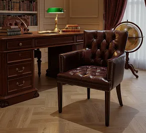 Классическое ирландское кресло из натуральной кожи "Дублин бордо"