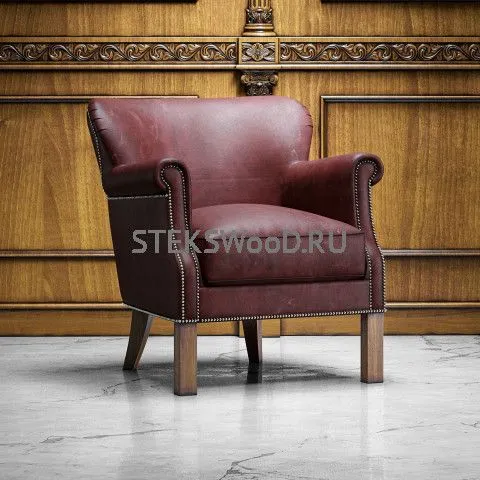 Небольшое кресло для отдыха "СМОЛ БОРДО", натуральная кожа