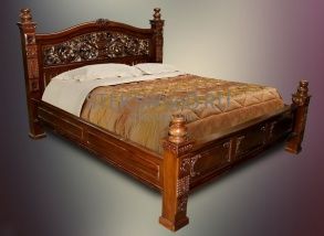 Кровать из массива "ИМПАИР" из тика для спальни