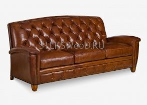 Классический диван из натуральной кожи "МЭЙСОН" для кабинета