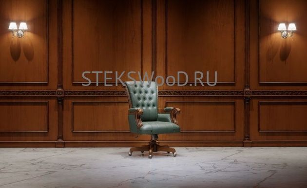 Рабочее кресло "НИКСОН ХАНИ" (зеленая кожа) - фото 4