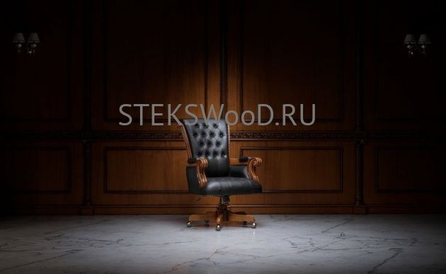 Рабочее кресло "НИКСОН ХАНИ" (черная кожа) - фото 4