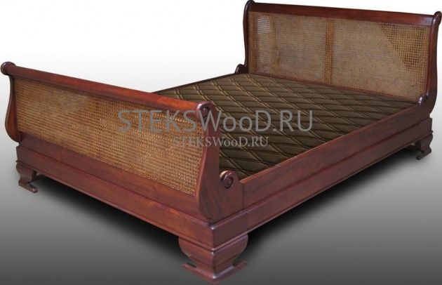 Кровать из массива с ротангом "СЛЭЙ РАТАН" - фото 3