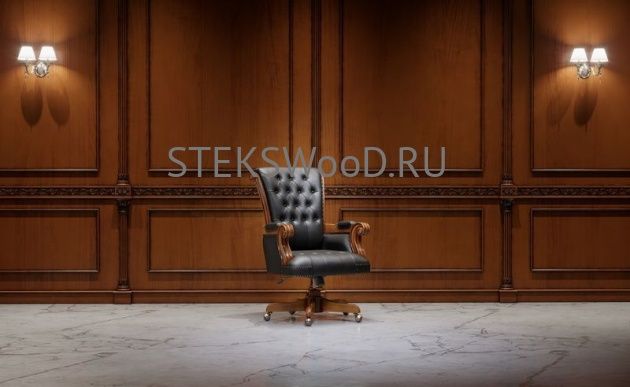 Рабочее кресло "НИКСОН ХАНИ" (черная кожа) - фото 3