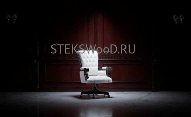 Рабочее кресло "НИКСОН ЧЕРРИ" (белая кожа) - фото 5