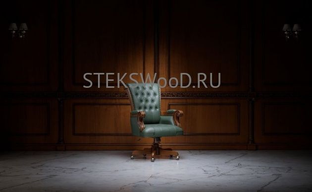 Рабочее кресло "НИКСОН ХАНИ" (зеленая кожа) - фото 3