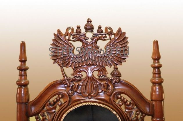 Кресло трон "ДВУГЛАВЫЙ ОРЕЛ" бархат - фото 6