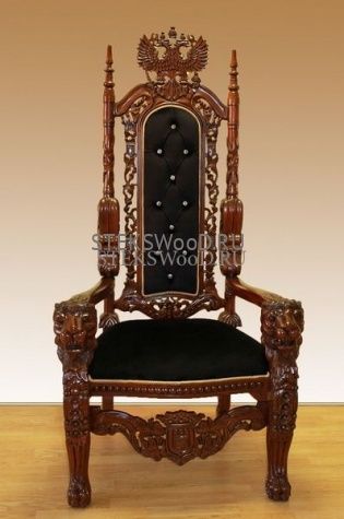 Кресло трон "ДВУГЛАВЫЙ ОРЕЛ" бархат - фото 2